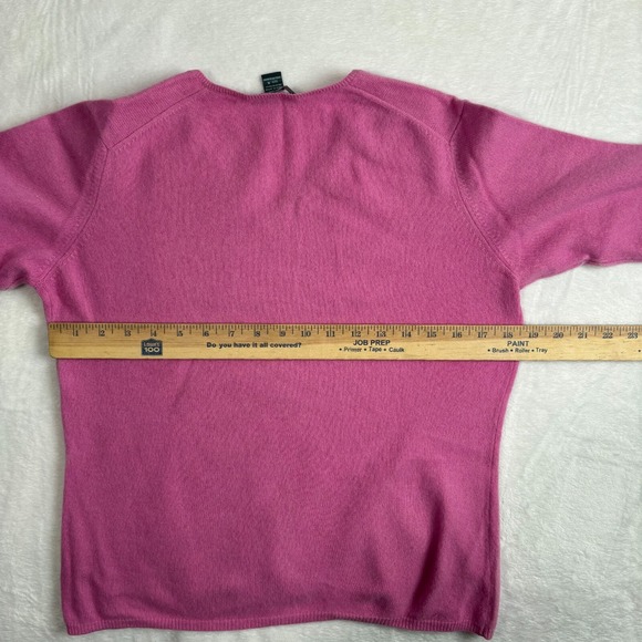 VTG Griffen Pink Long Sleeve‎ V-Neck Cashmere Pullover Sweater Womens Medium - Picture 6 of 8